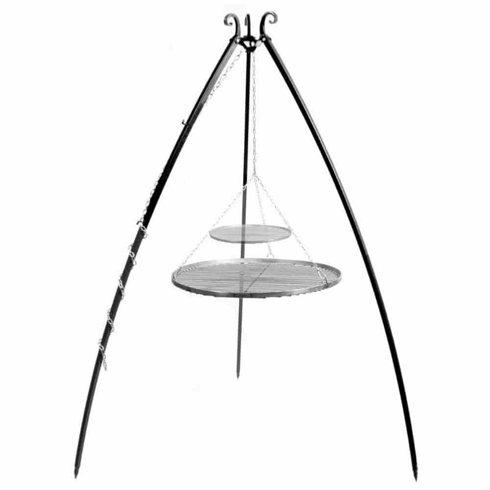 Forgó grill 200 cm + dupla rozsdamentes acél rostély 70 cm és 40 cm