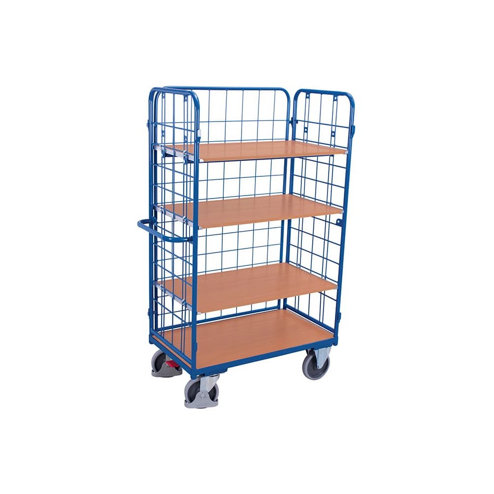 Paket-Dreiwandwagen magas, 4 polccal, 500 kg Típus XL + EasySTOP