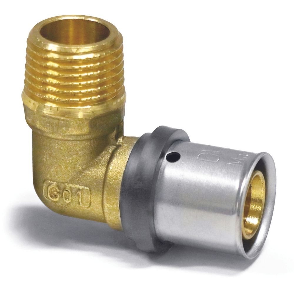 Présfitting átmeneti könyök 20 x 2 - 1/2" AG