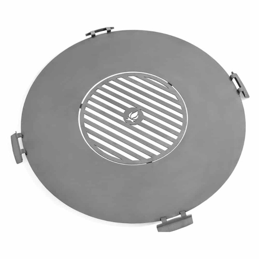 [BONI-C222414] Rozsdamentes acél grilllap tűzrakóhoz 102 cm négy fogantyúval + rács 50 cm