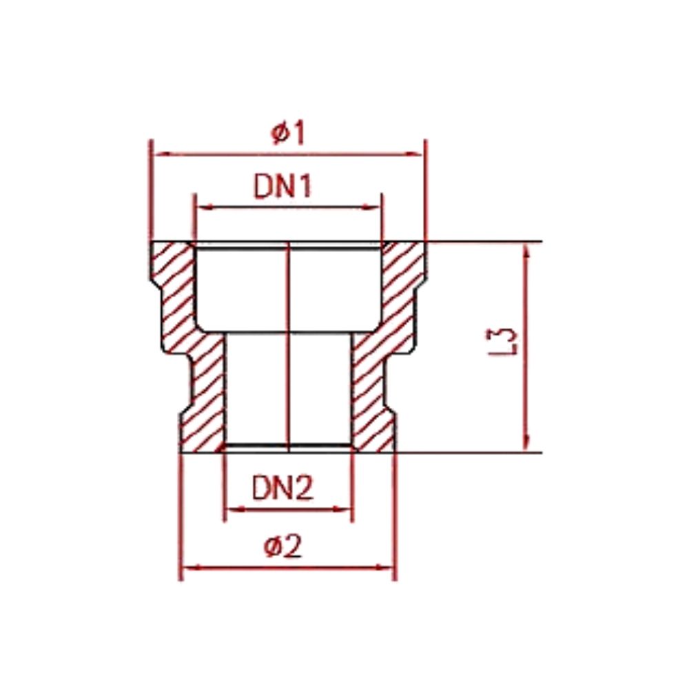 Menetes szerelvény rozsdamentes acél redukáló hüvely 1 1/4" IG x 3/4" IG-1